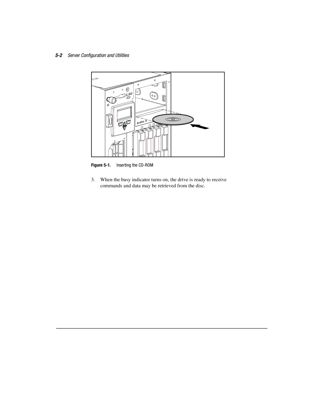 Compaq 3000 manual 2Server Configuration and Utilities, Inserting the CD-ROM 