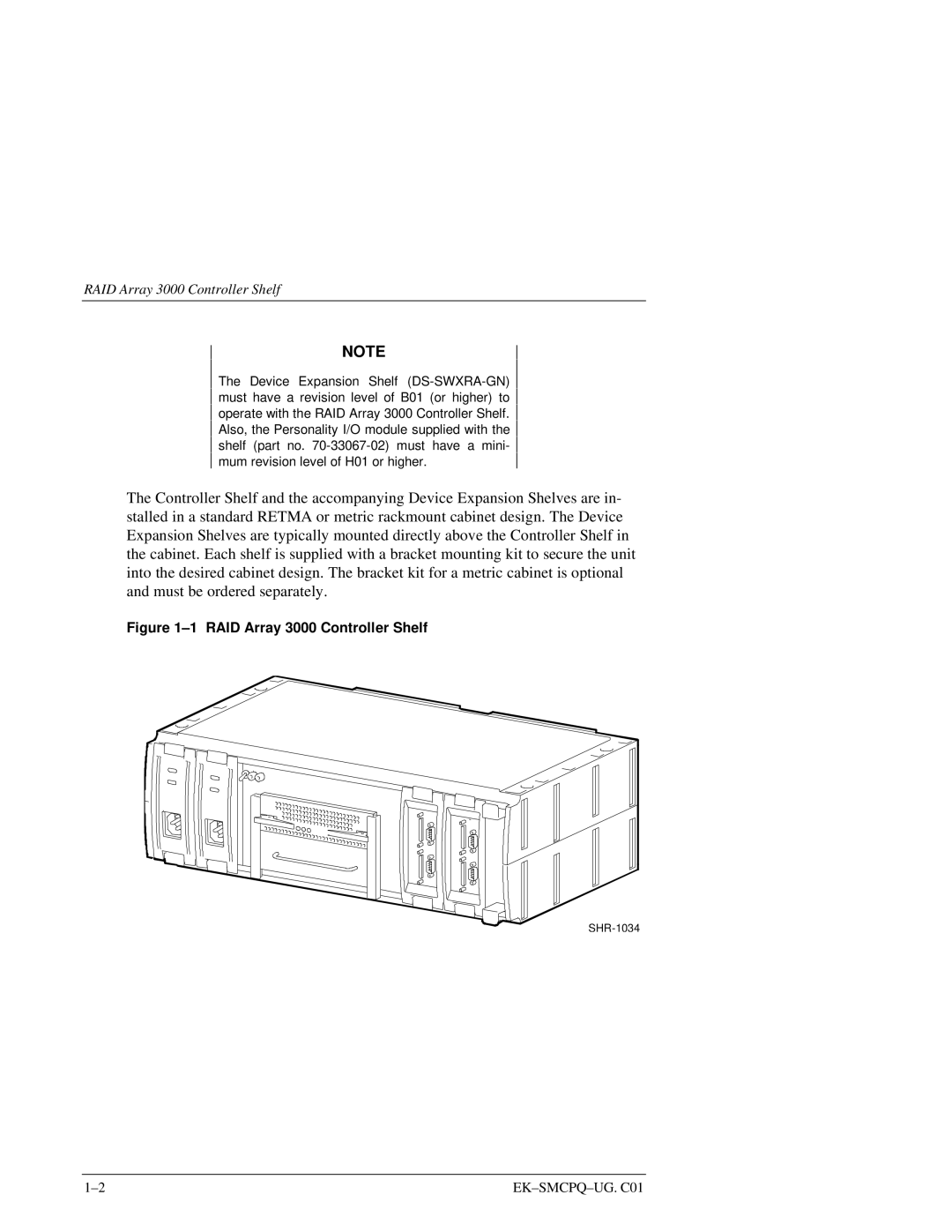 Compaq manual RAID Array 3000 Controller Shelf 