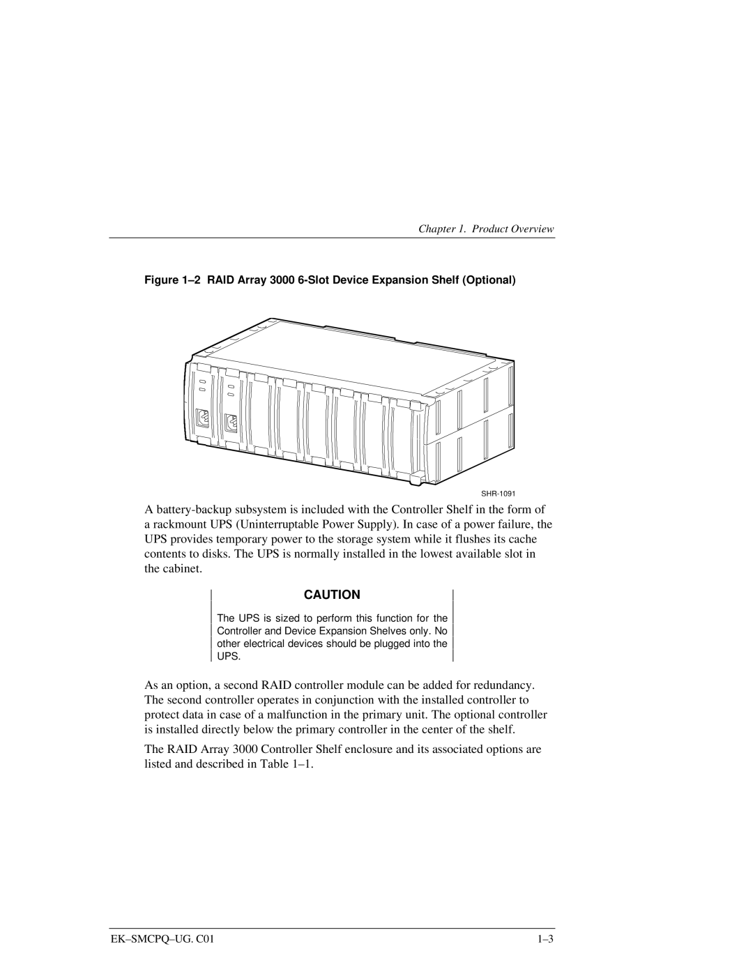 Compaq manual RAID Array 3000 6-Slot Device Expansion Shelf Optional 