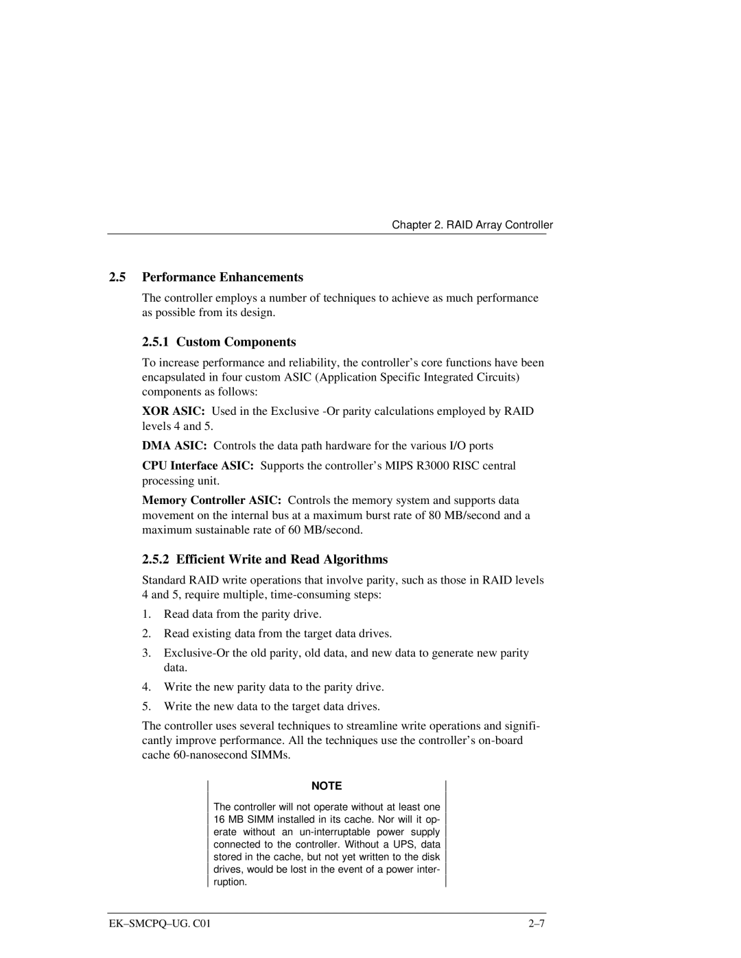 Compaq 3000 manual Performance Enhancements, Custom Components, Efficient Write and Read Algorithms 