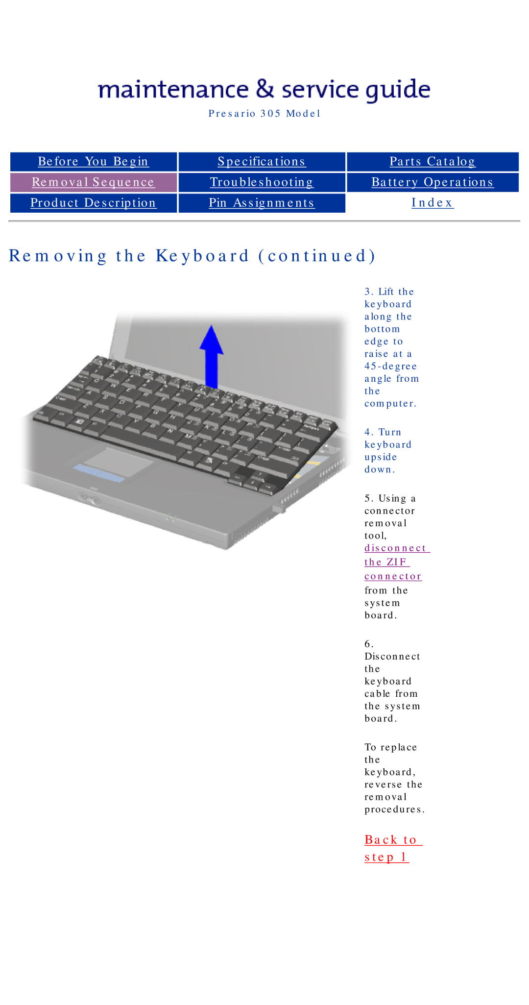 Compaq 305 specifications ZIF connector 