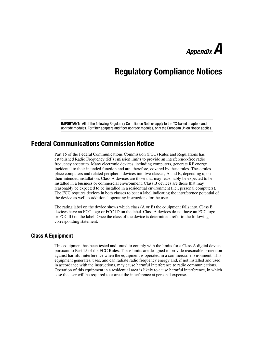 Compaq 3134 manual Regulatory Compliance Notices, Federal Communications Commission Notice, Class a Equipment 