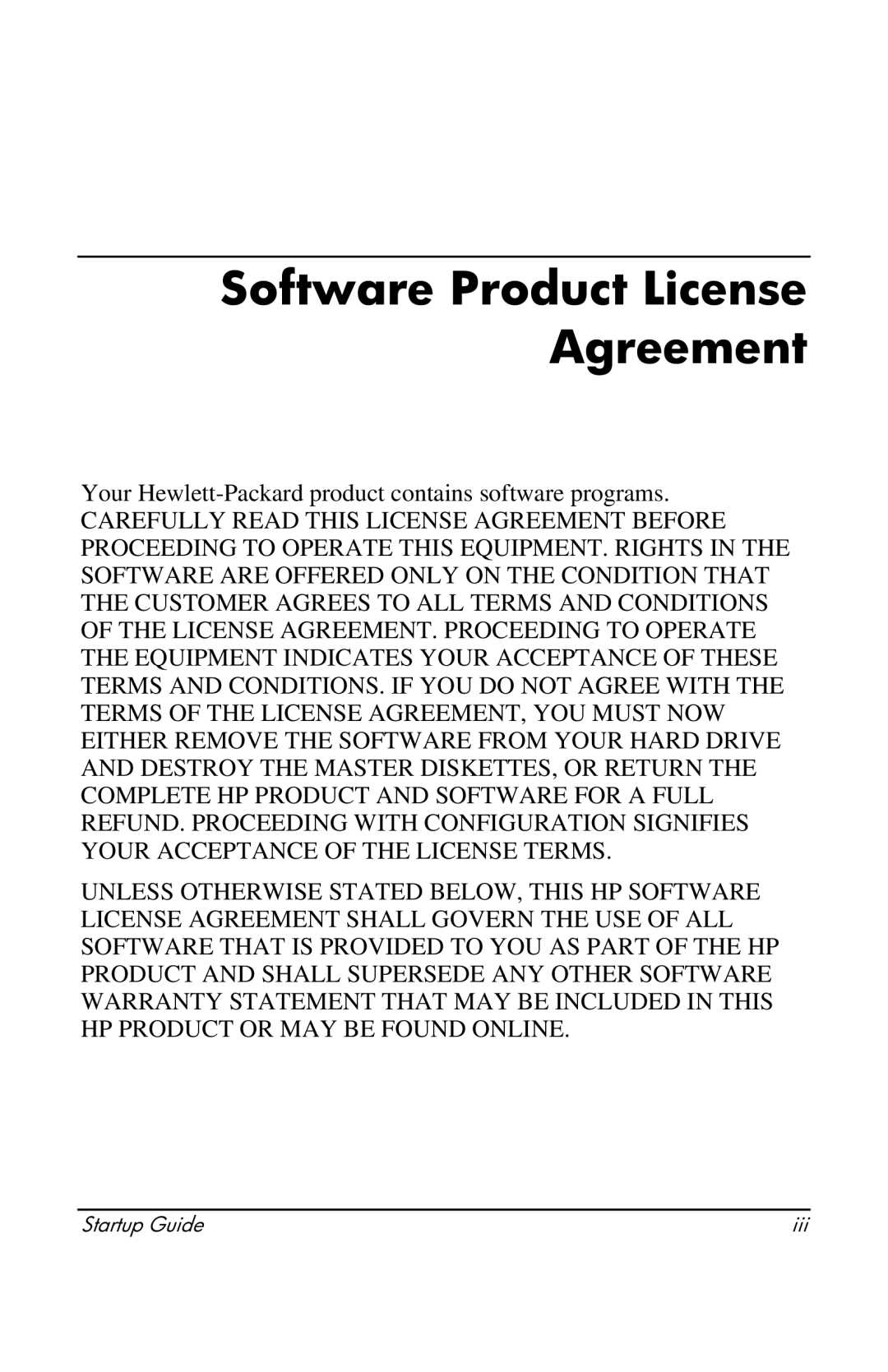 Compaq 319921-001 manual Software Product License Agreement, Your Hewlett-Packard product contains software programs 