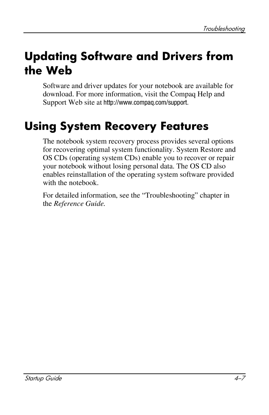 Compaq 319921-001 manual Troubleshooting 