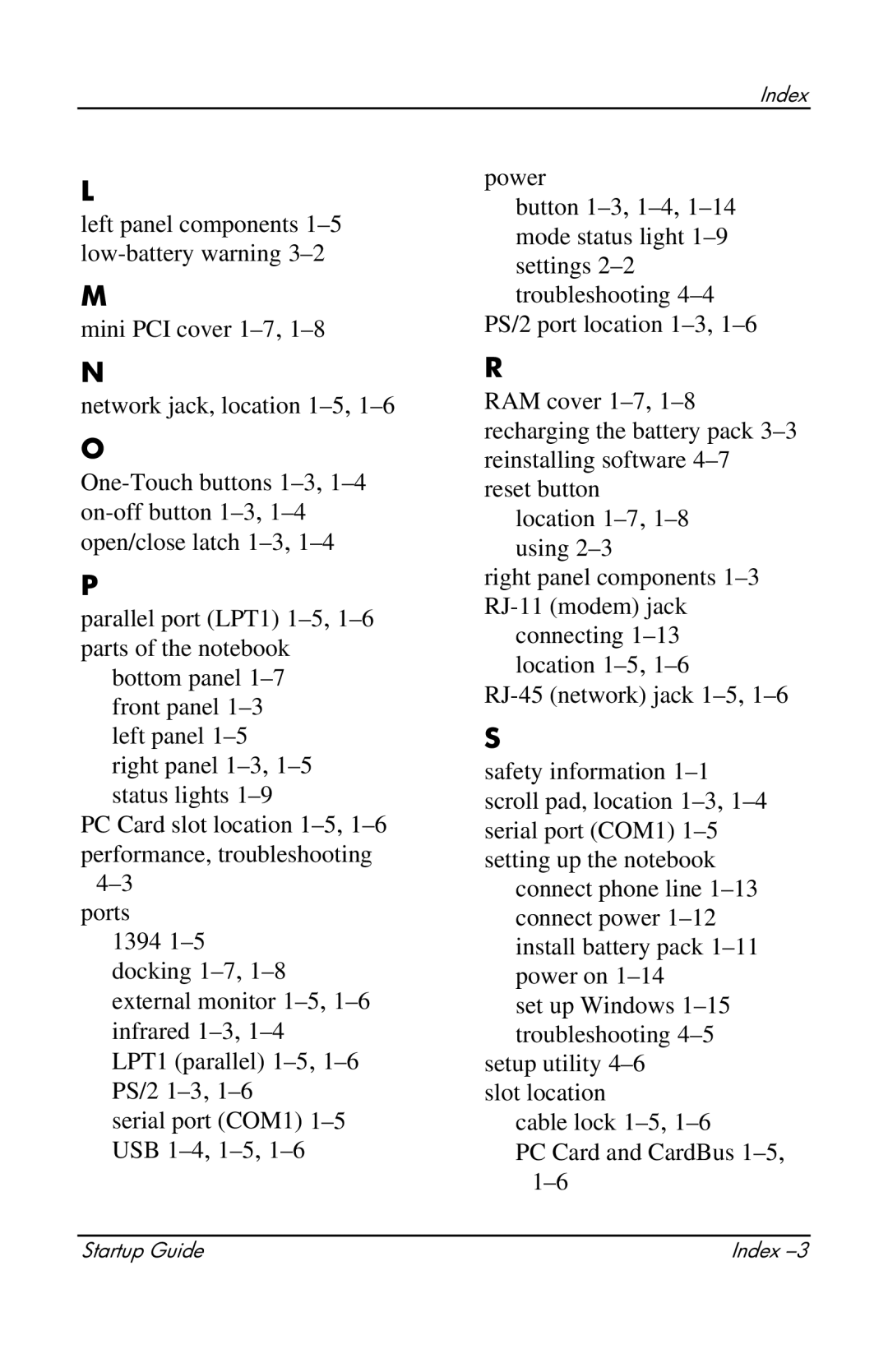 Compaq 319921-001 manual Index 