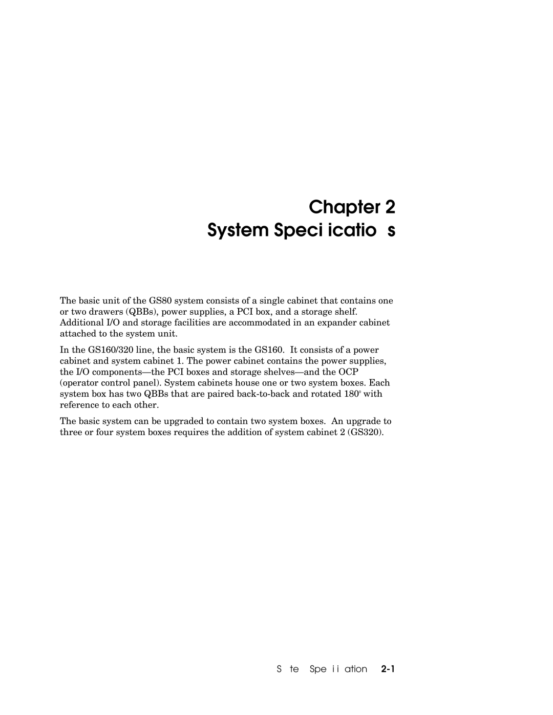 Compaq 160, 320 manual Chapter System Specifications 