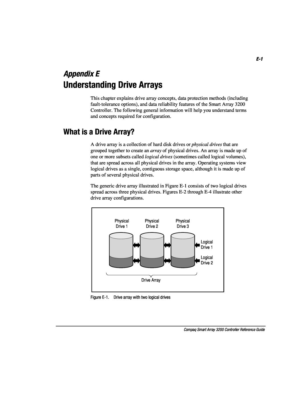 Compaq 3200 manual Understanding Drive Arrays, Appendix E, What is a Drive Array? 