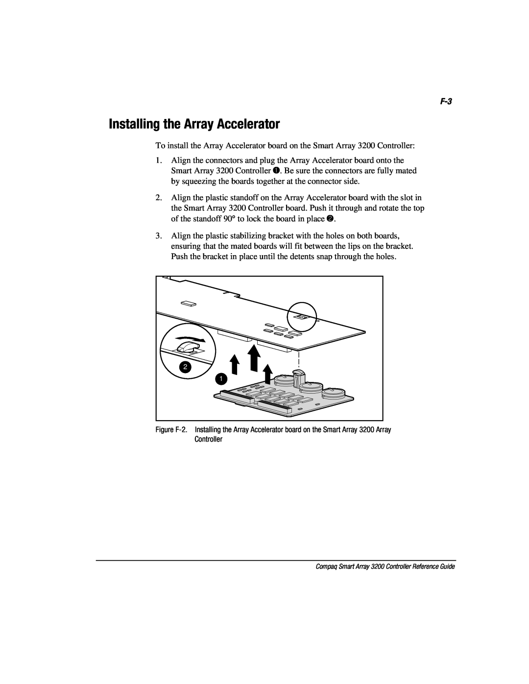 Compaq 3200 manual Installing the Array Accelerator 
