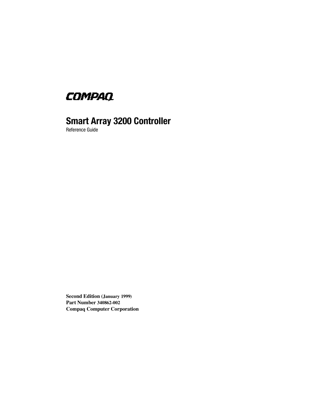 Compaq manual Smart Array 3200 Controller 