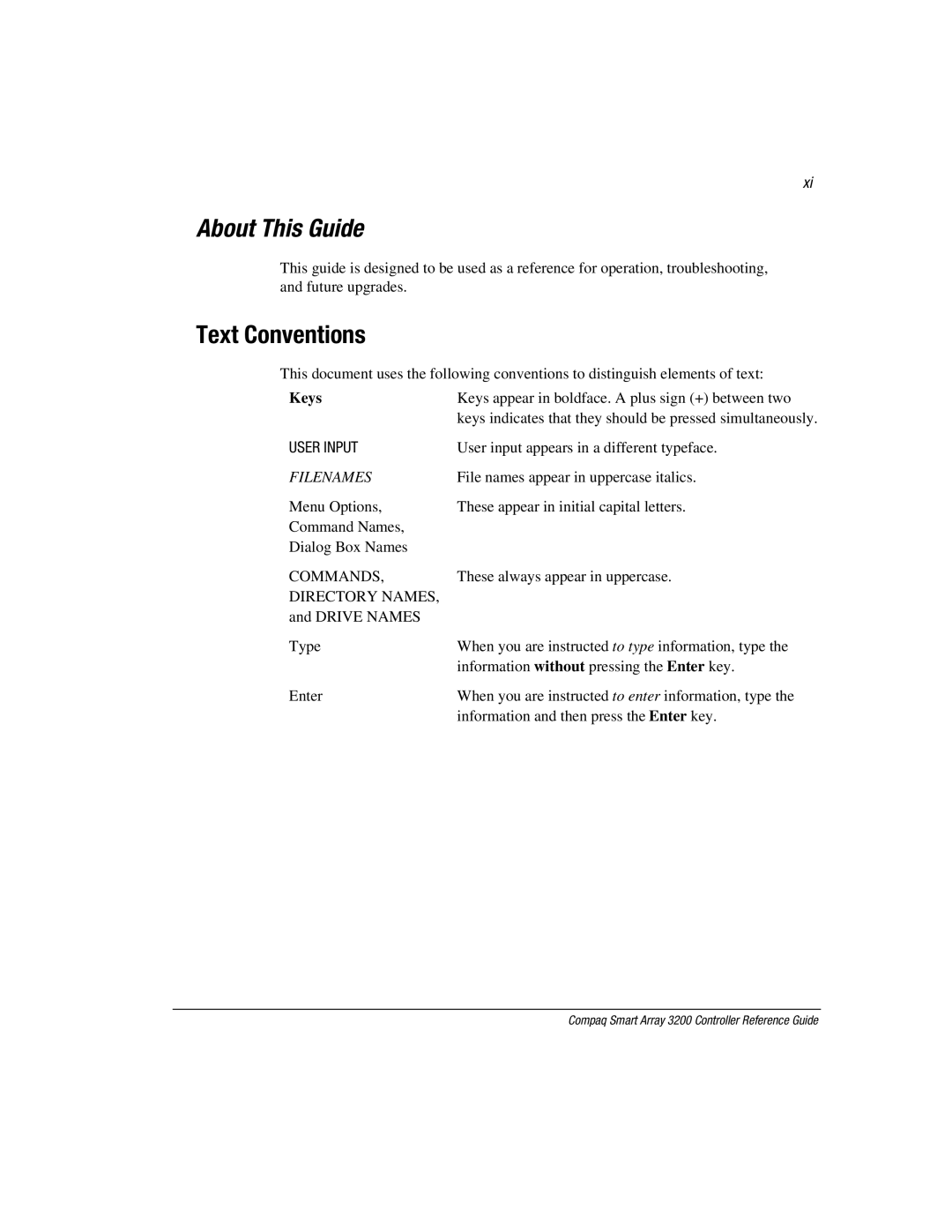 Compaq 3200 manual About This Guide, Text Conventions 