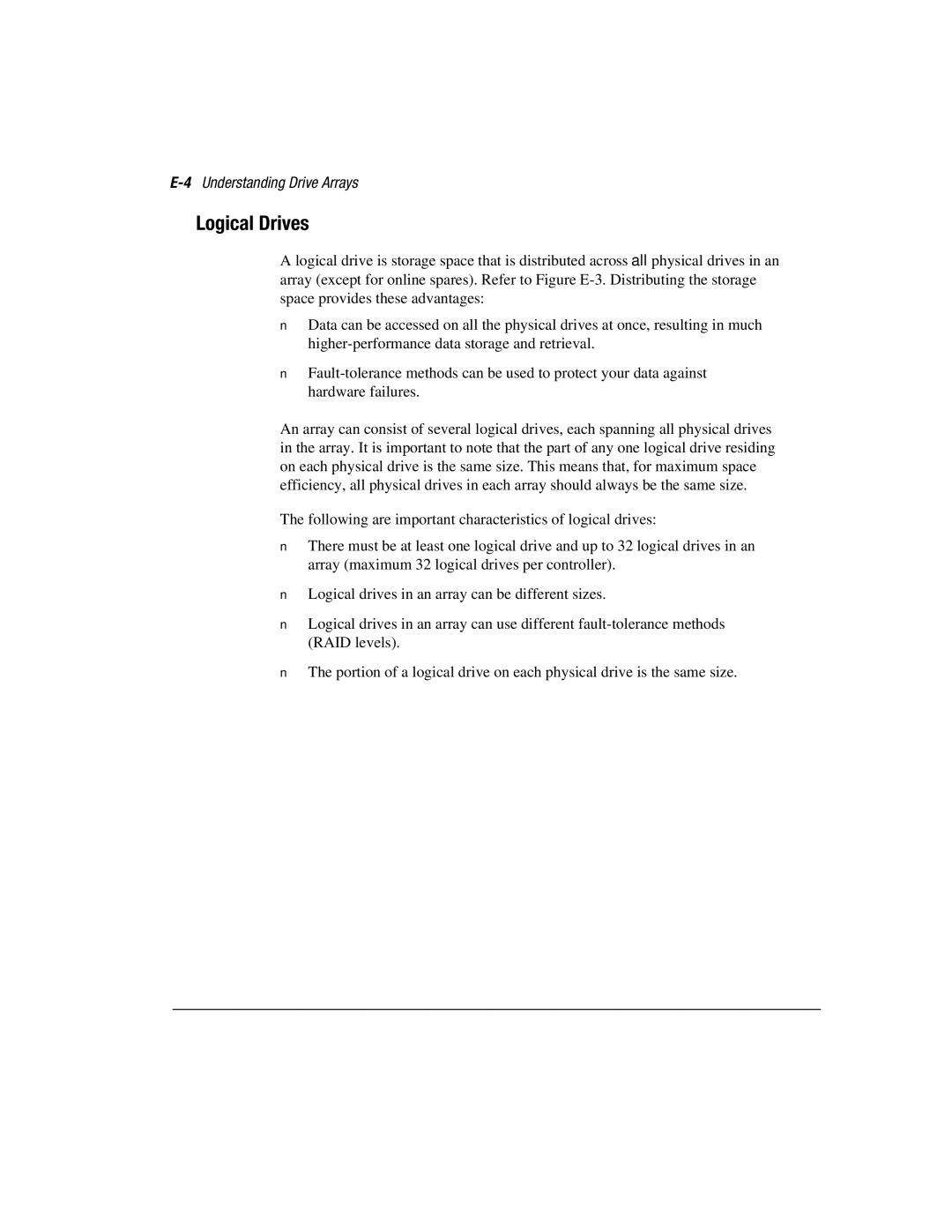 Compaq 3200 manual Logical Drives, 4Understanding Drive Arrays 