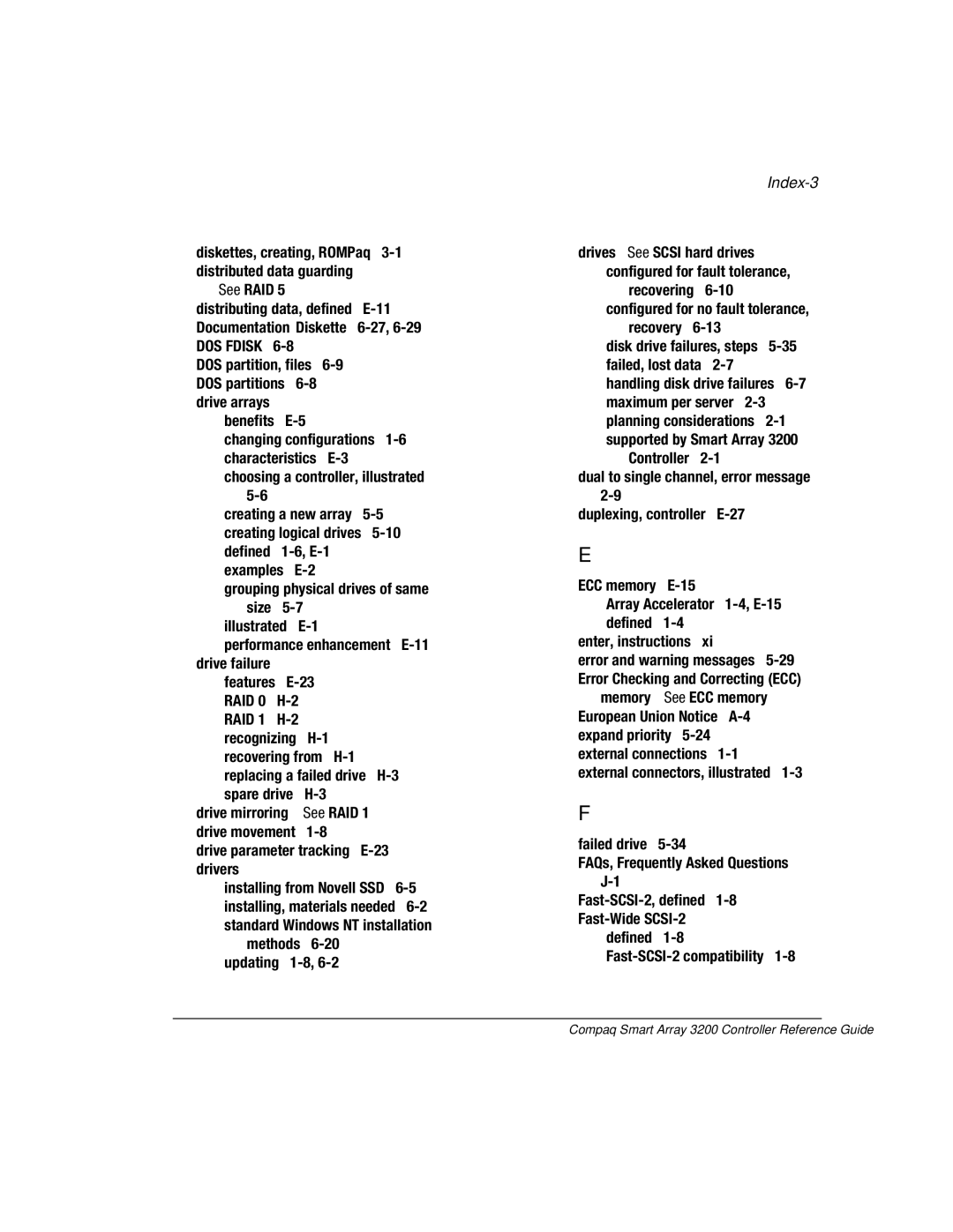 Compaq 3200 manual Index-3 