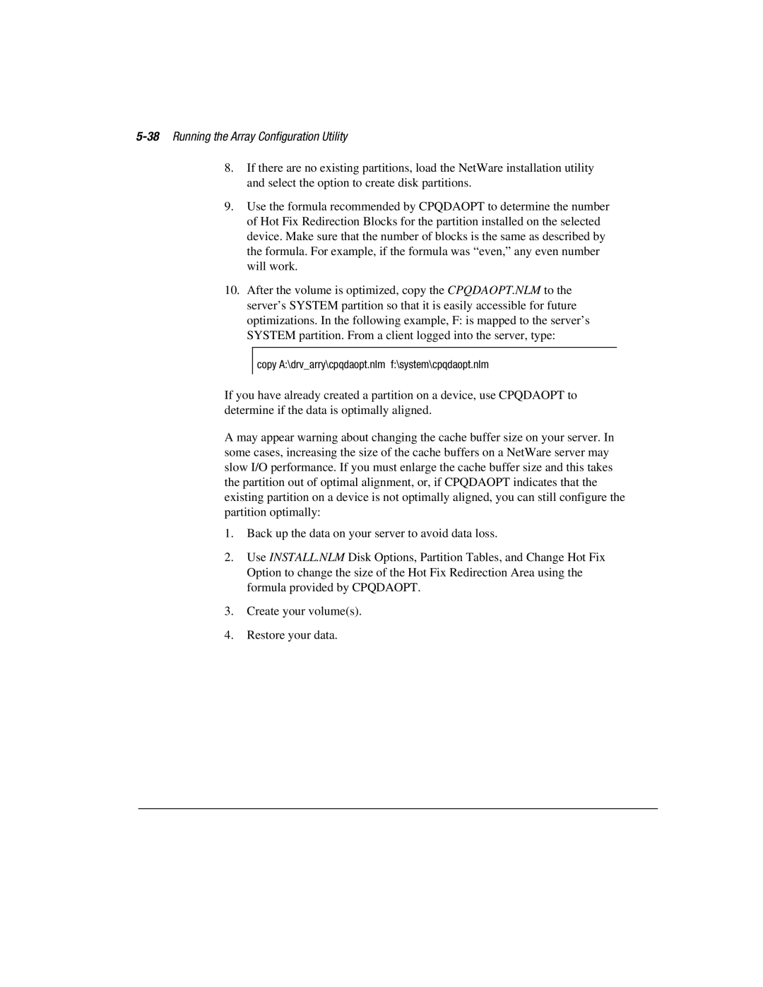 Compaq 3200 manual 38Running the Array Configuration Utility 