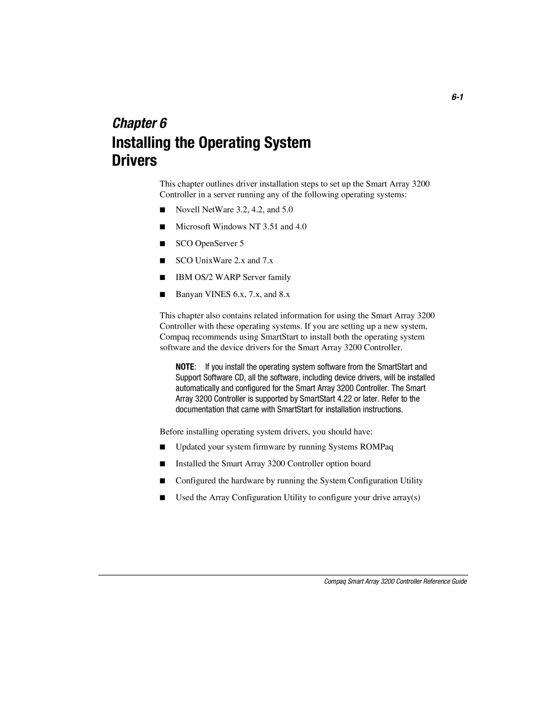 Compaq 3200 manual Installing the Operating System Drivers 