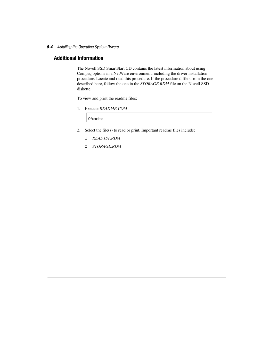 Compaq 3200 manual Additional Information, 4Installing the Operating System Drivers 