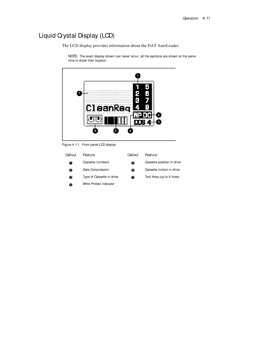 Compaq 326817-003 manual Liquid Crystal Display LCD, Callout Feature 