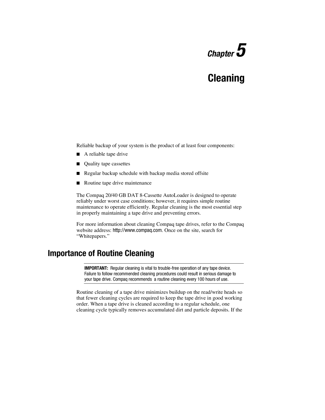 Compaq 326817-003 manual Importance of Routine Cleaning 