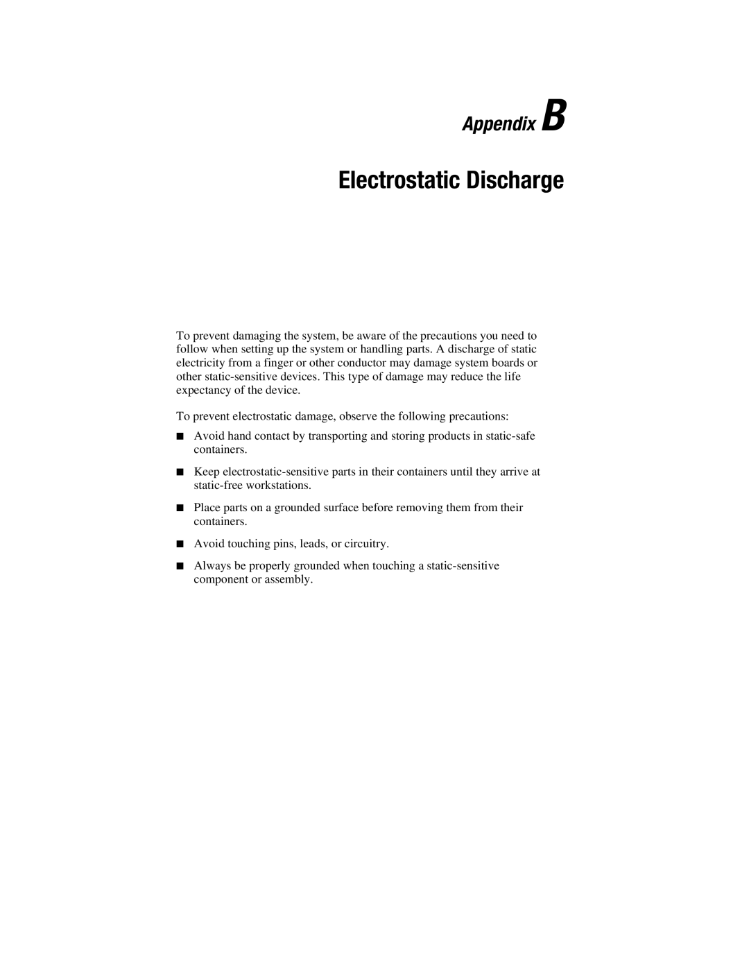 Compaq 326817-003 manual Electrostatic Discharge 