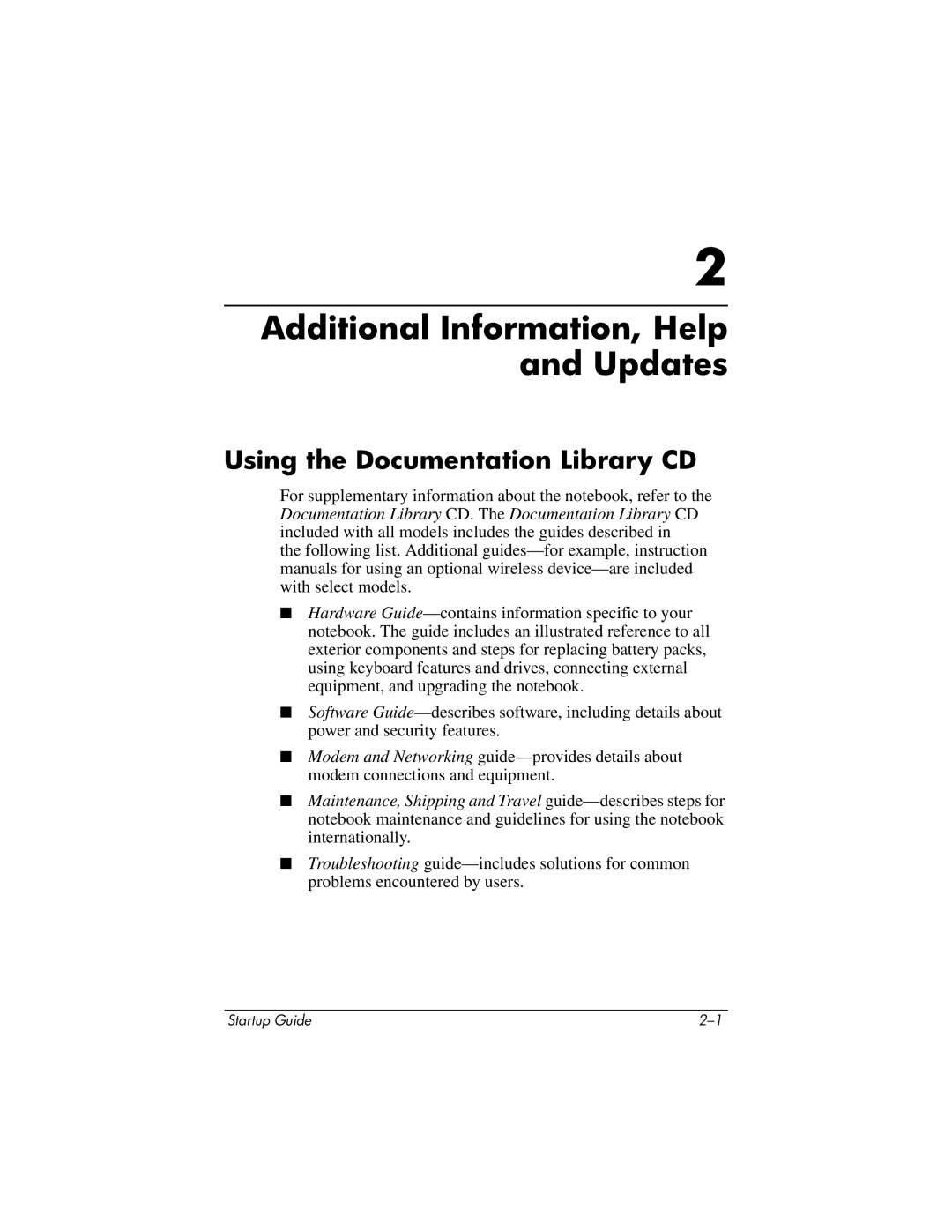 Compaq 335401-001 manual Additional Information, Help and Updates, Using the Documentation Library CD 