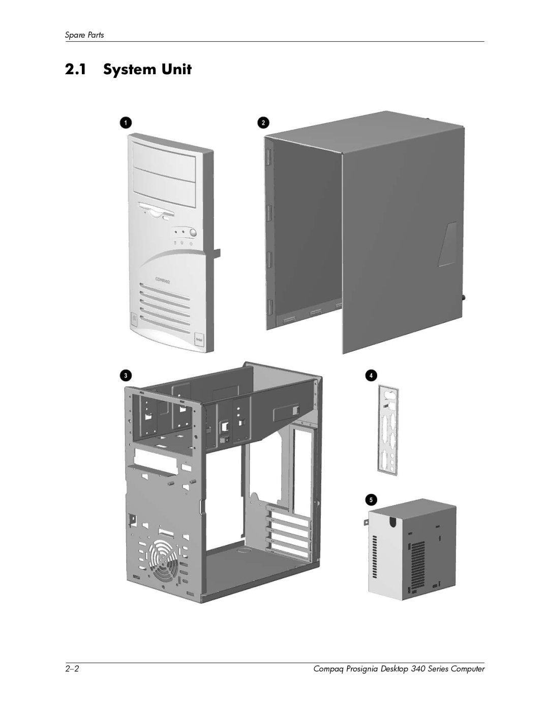 Compaq 340 Series manual System Unit 