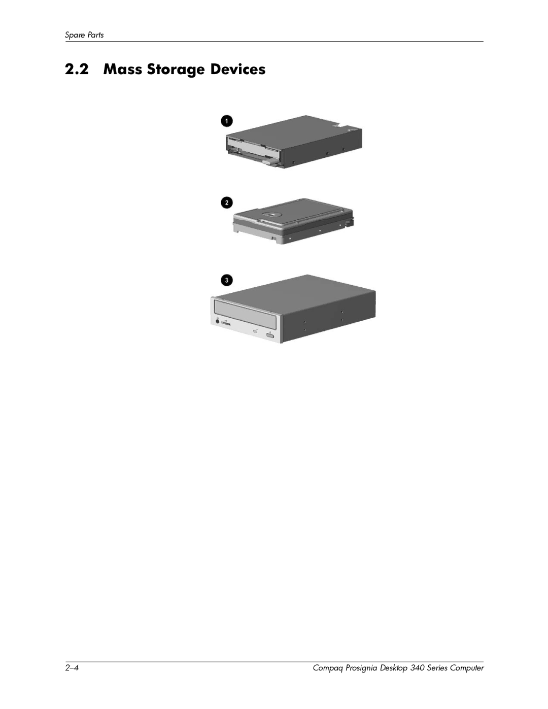 Compaq 340 Series manual Mass Storage Devices 