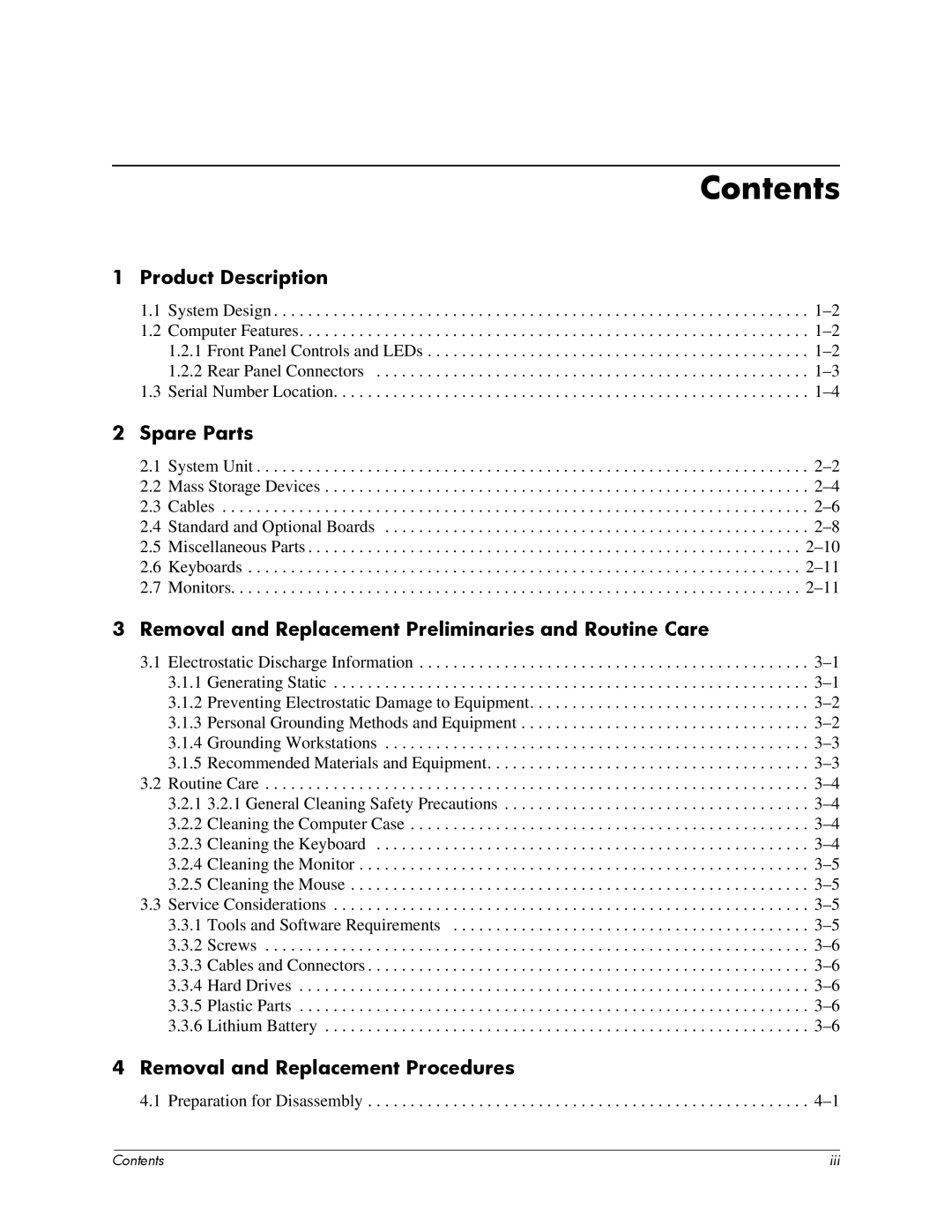 Compaq 340 Series manual Contents 