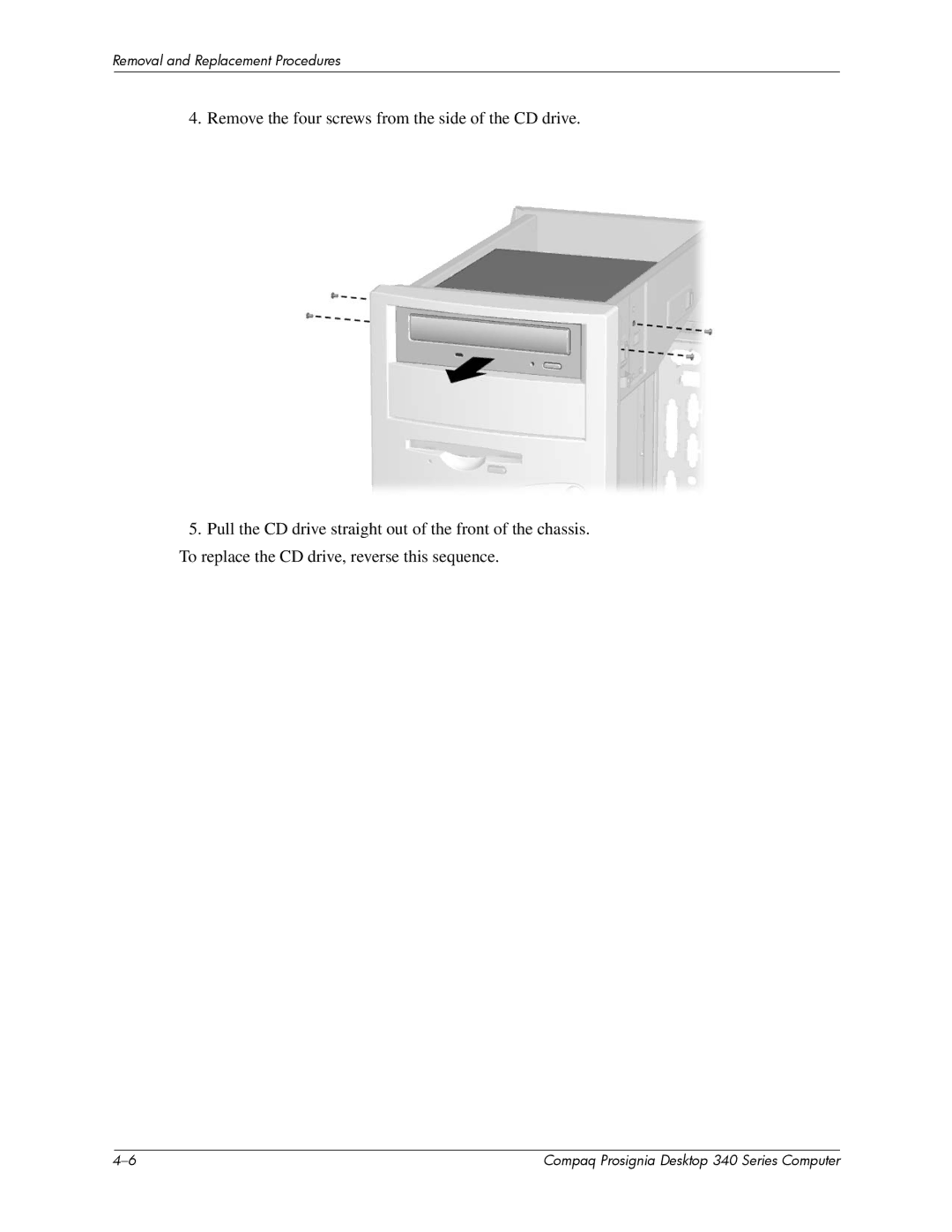 Compaq 340 Series manual Removal and Replacement Procedures 