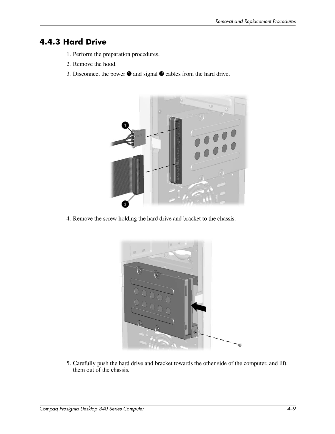 Compaq 340 Series manual Hard Drive 