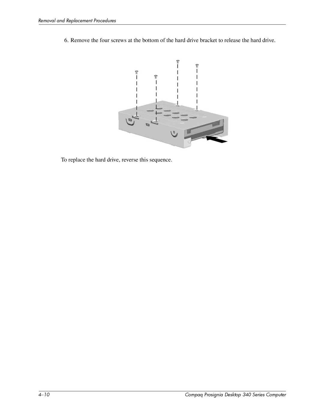 Compaq 340 Series manual Removal and Replacement Procedures 