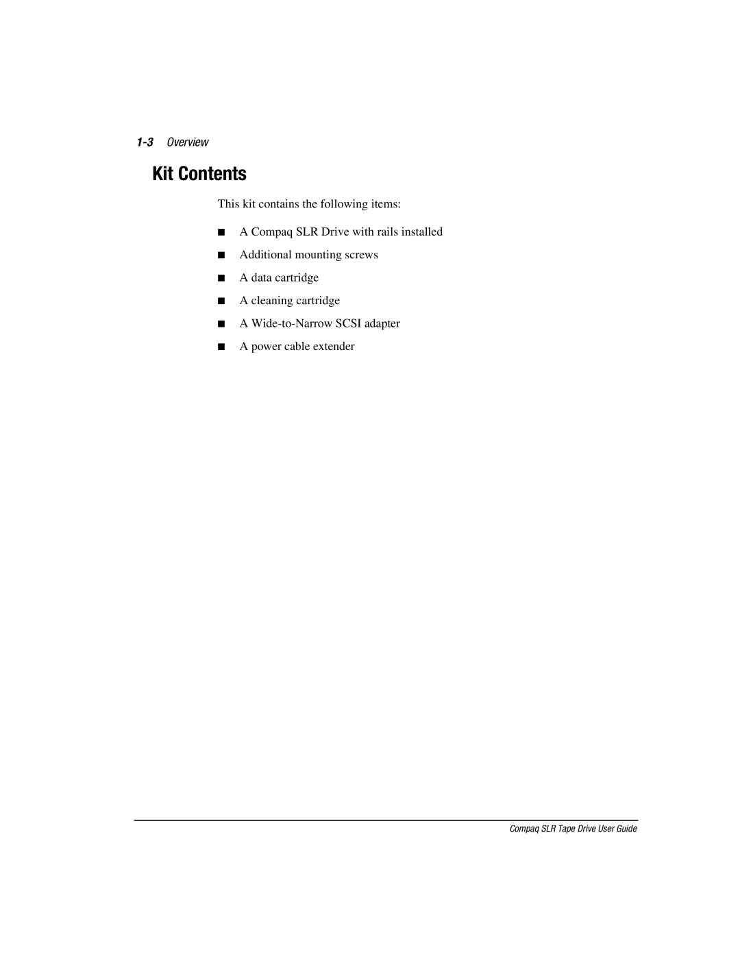 Compaq 340622-002 manual Kit Contents 