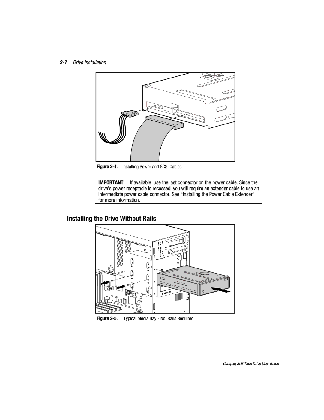 Compaq 340622-002 manual Installing the Drive Without Rails, 7Drive Installation 