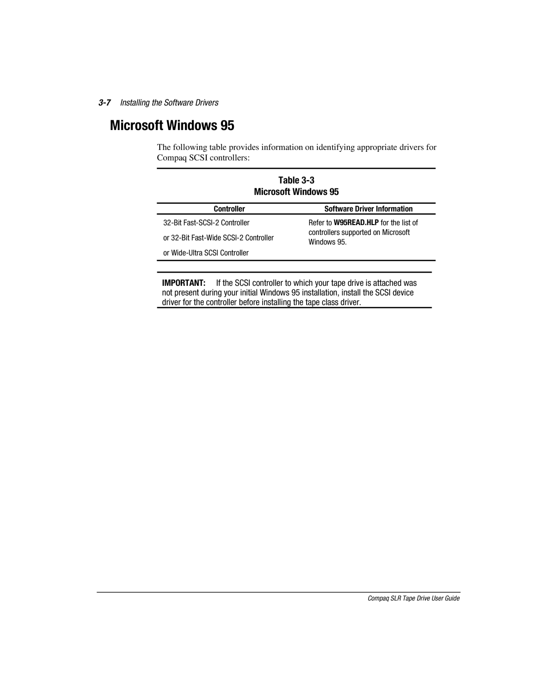 Compaq 340622-002 manual Microsoft Windows, 7Installing the Software Drivers 