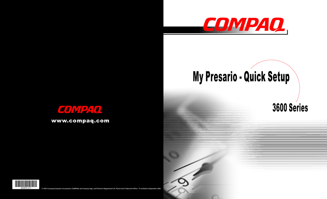 Compaq 3600 manual My Presario Quick Setup 