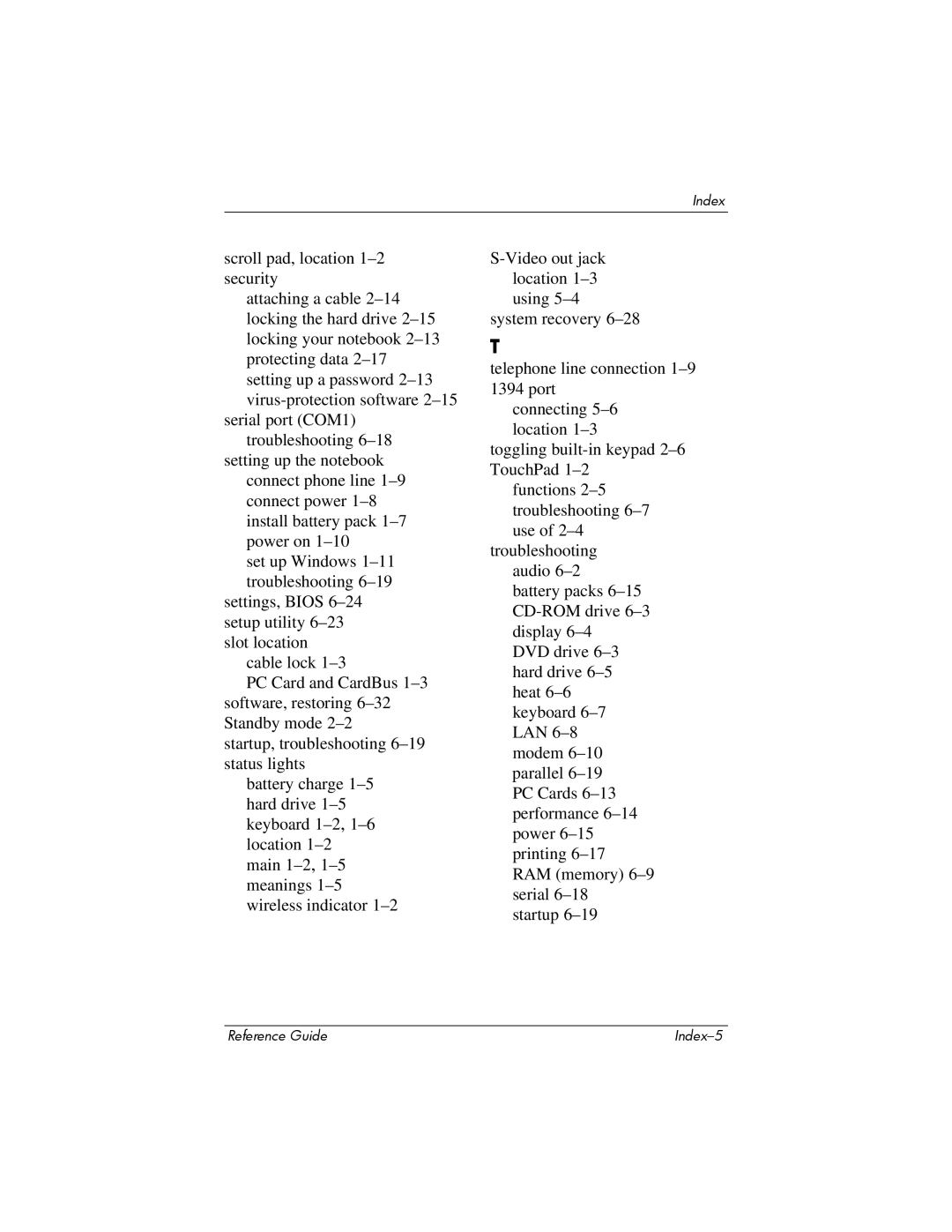 Compaq 370698-001 manual Reference Guide Index-5 