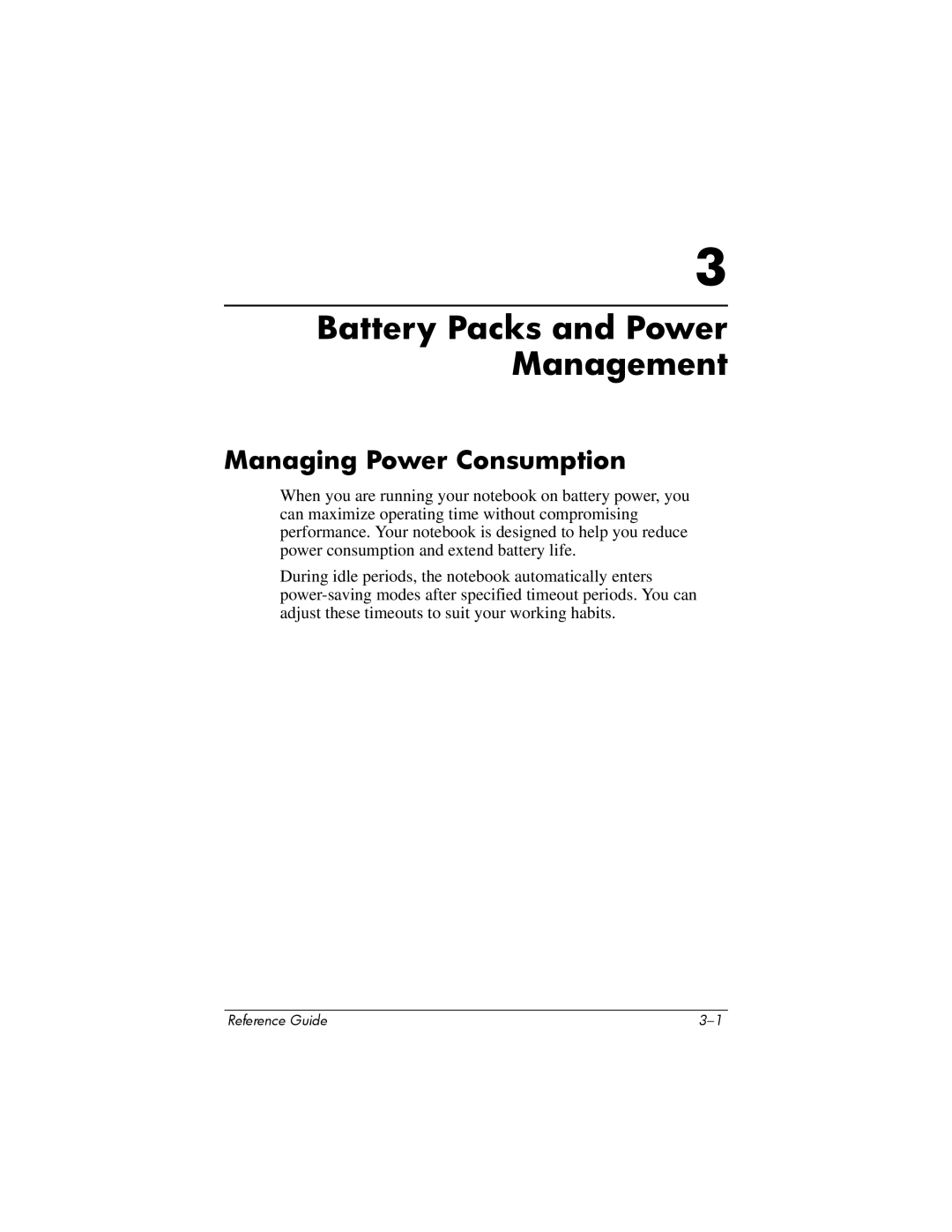 Compaq 370698-001 manual Battery Packs and Power Management, Managing Power Consumption 