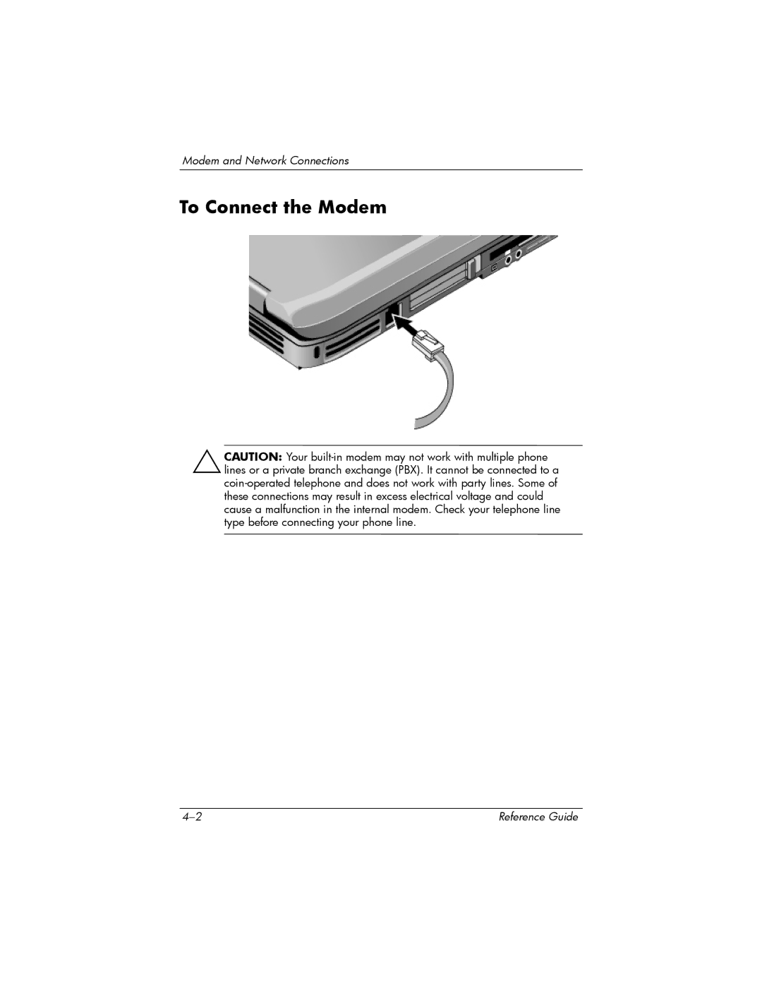 Compaq 370698-001 manual To Connect the Modem 