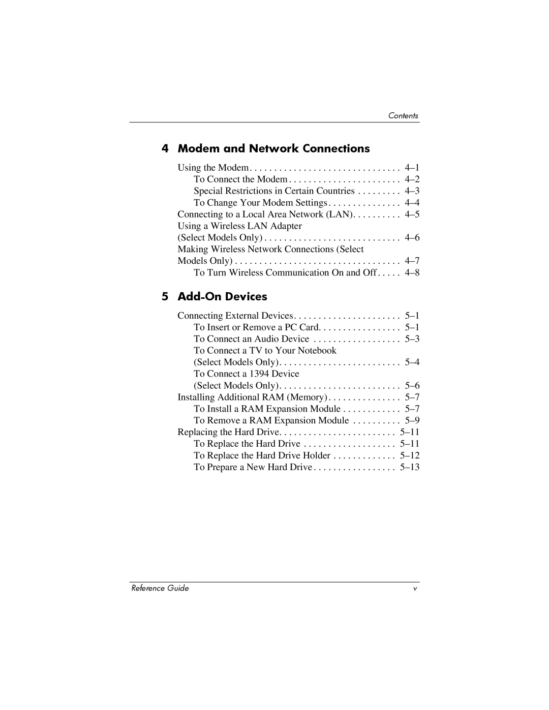 Compaq 370698-001 manual Modem and Network Connections, Add-On Devices 