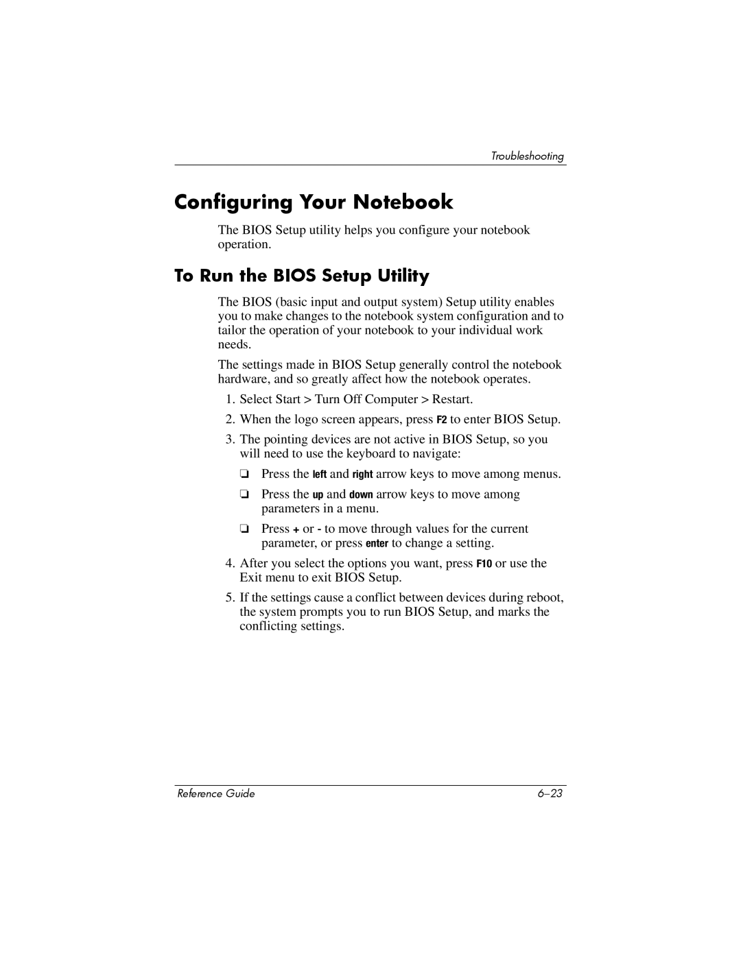 Compaq 370698-001 manual Configuring Your Notebook, To Run the Bios Setup Utility 