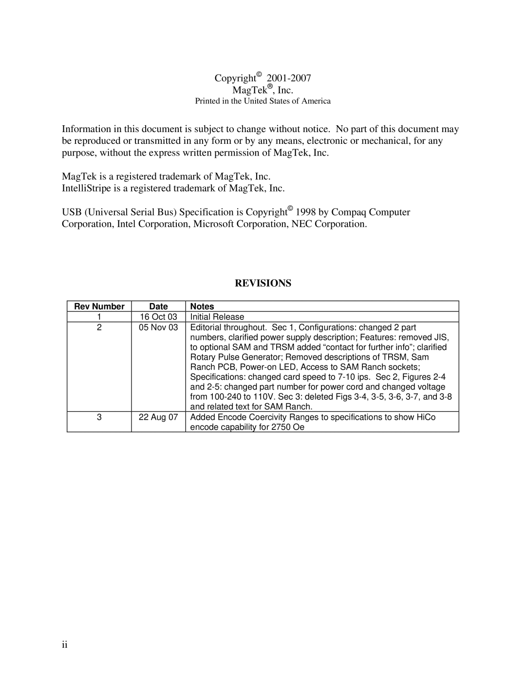 Compaq 380 manual Revisions 