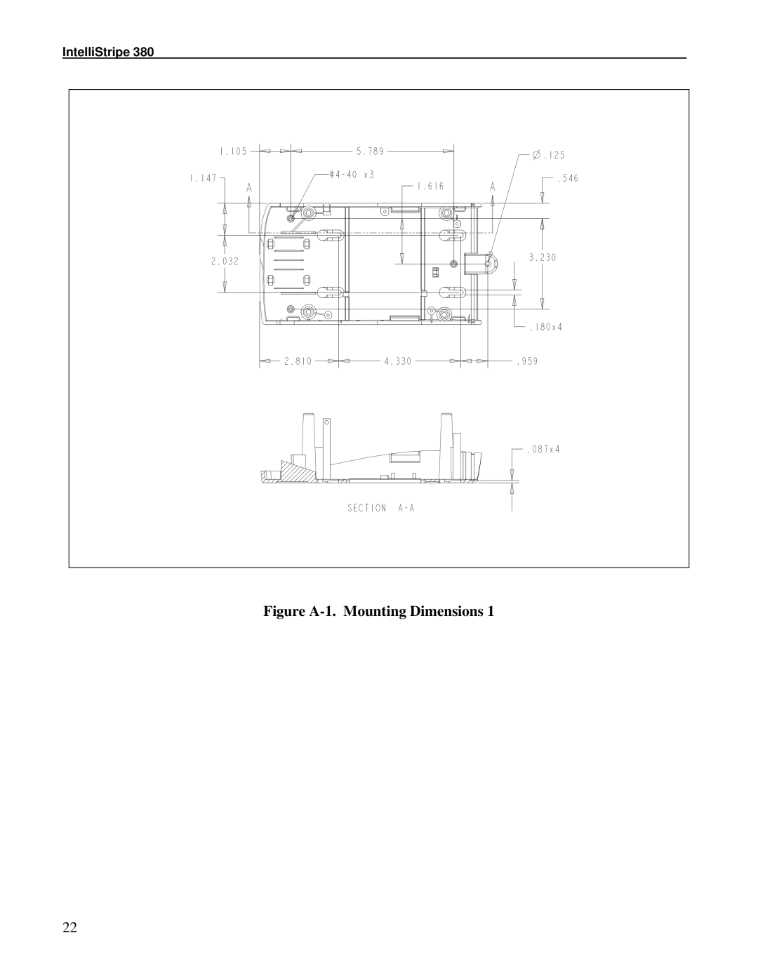 Compaq 380 manual Figure A-1. Mounting Dimensions 