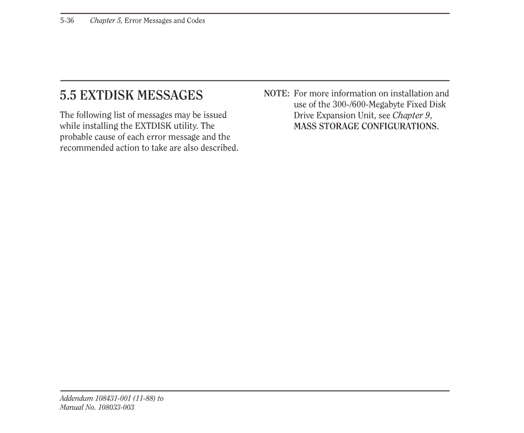 Compaq 386 manual Extdisk Messages 