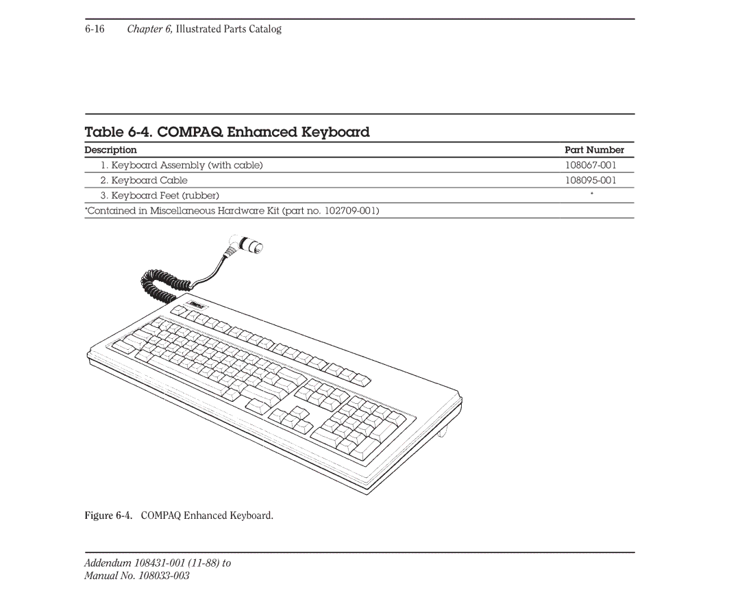 Compaq 386 manual Compaq Enhanced Keyboard 