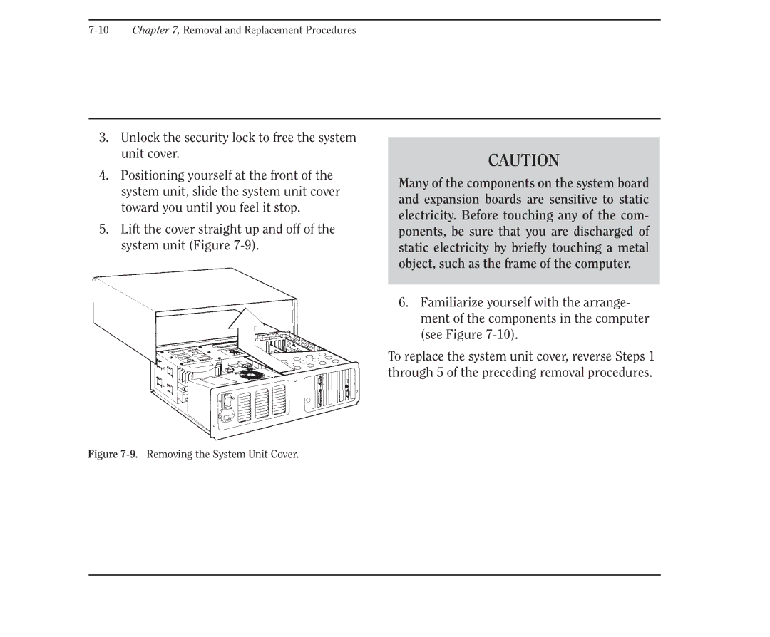 Compaq 386 manual Removing the System Unit Cover 