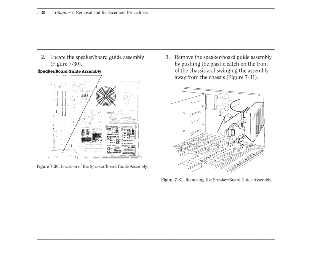 Compaq 386 manual Location of the Speaker/Board Guide Assembly 