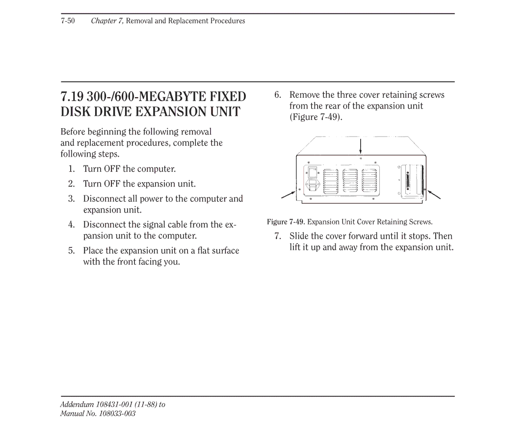 Compaq 386 manual 19 300-/600-MEGABYTE Fixed Disk Drive Expansion Unit 