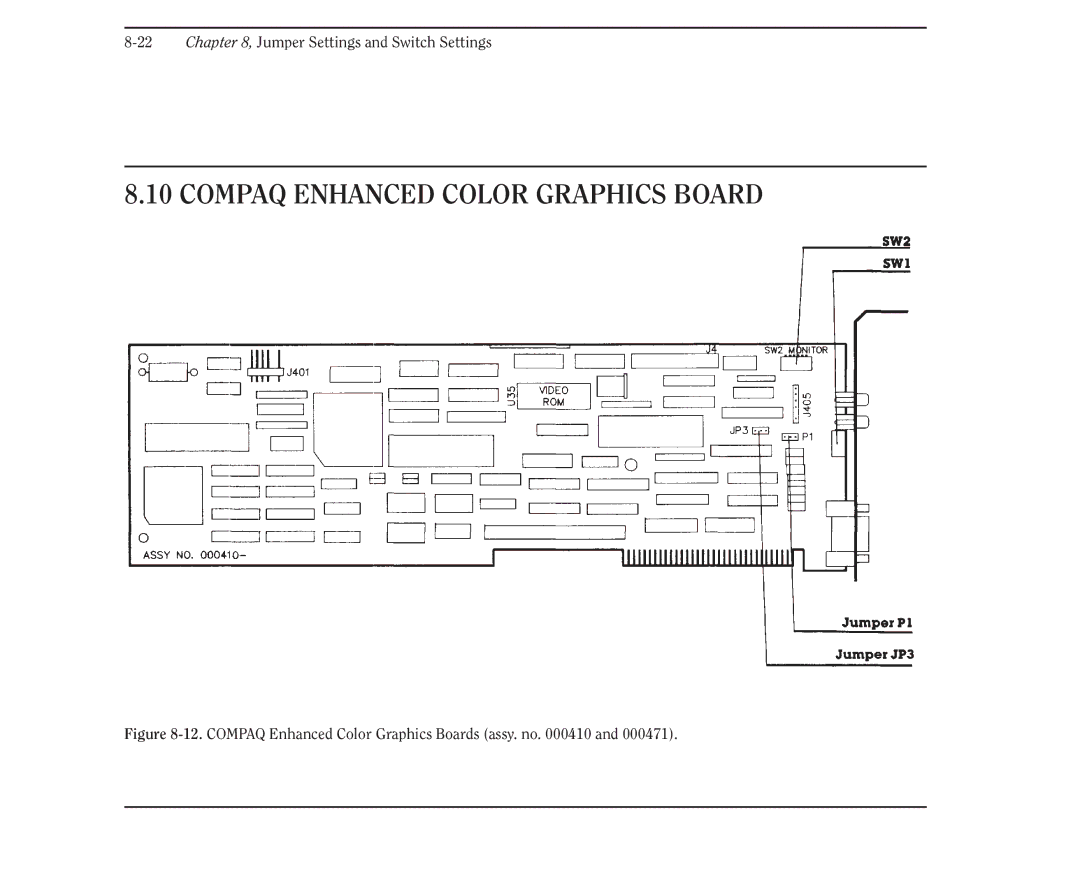 Compaq 386 manual Compaq Enhanced Color Graphics Board, COMPAQ Enhanced Color Graphics Boards assy. no 