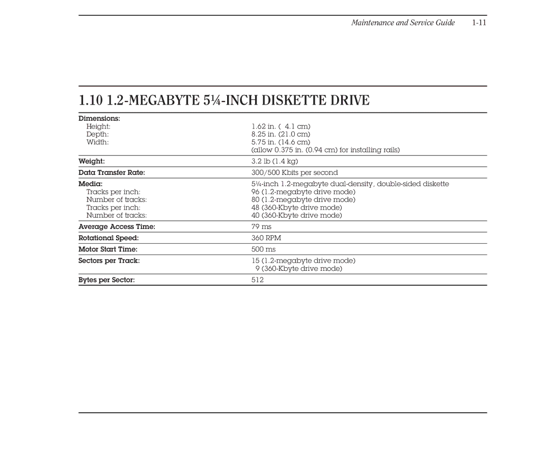 Compaq 386 manual 10 1.2-MEGABYTE 5¼-INCH Diskette Drive 