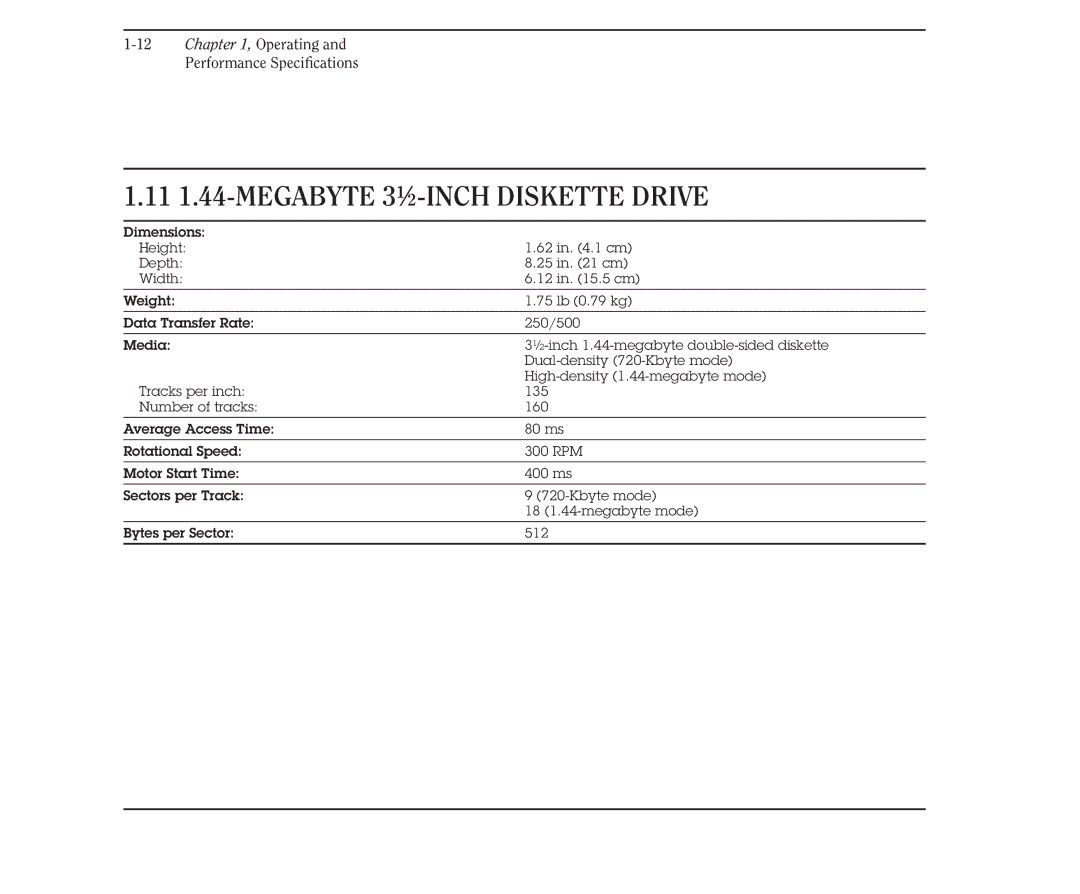 Compaq 386 manual 11 1.44-MEGABYTE 3½-INCH Diskette Drive 