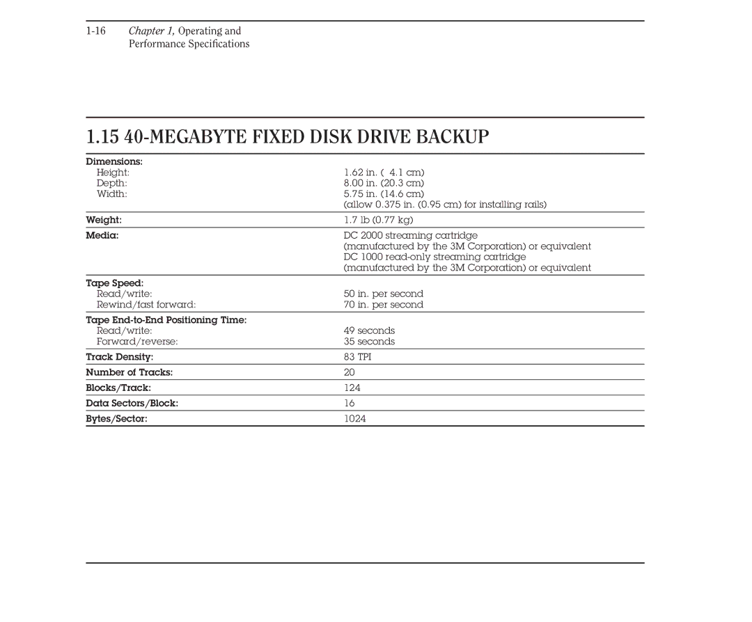 Compaq 386 manual 15 40-MEGABYTE Fixed Disk Drive Backup 