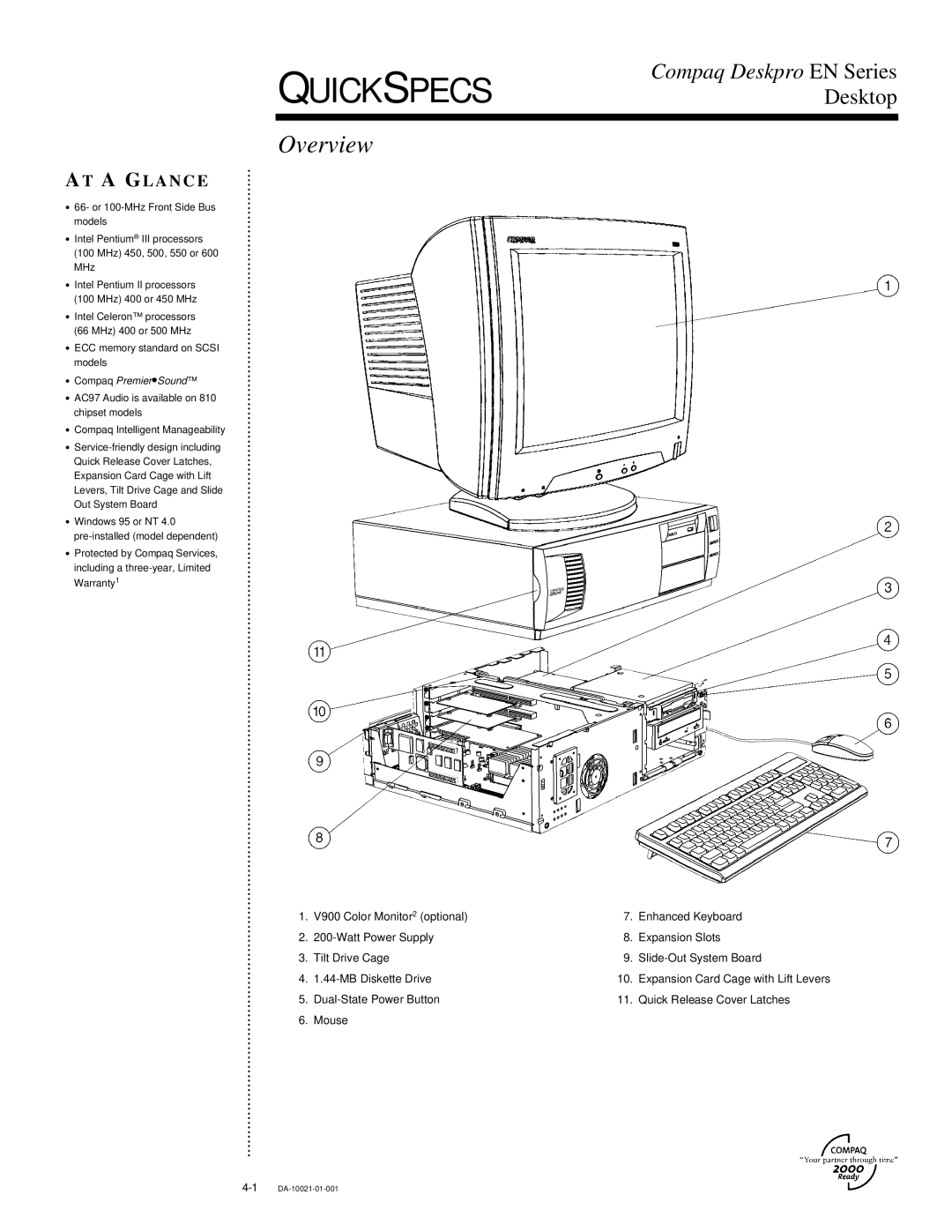 Compaq 4-1 DA-10021-01-001 warranty Overview, AT a Glance 